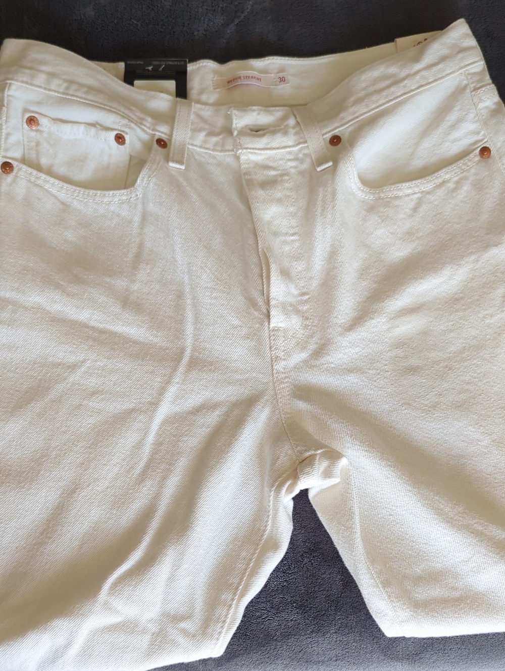 Levi's White Denim Jeans-Wedgie Straight Ankle Women's Jeans